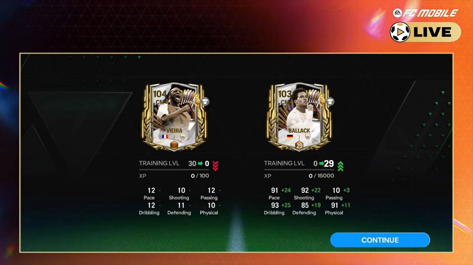 Same-level FC Mobile Training Transfer is the most effective option to use this feature (Image via EA Sports)