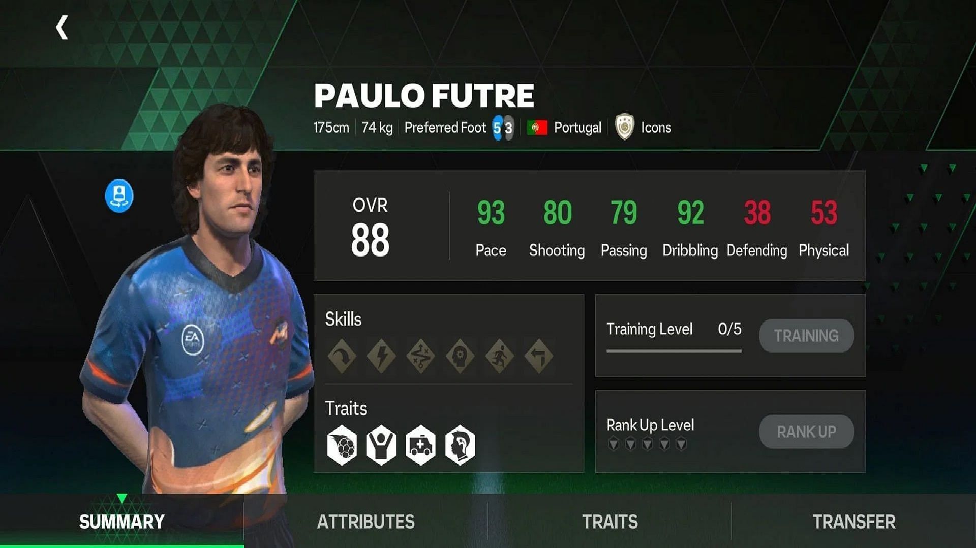 Paulo Futre&#039;s FC Mobile UEFA Heroes card is expected to be a decent upgrade over his base version. (Image via EA Sports)