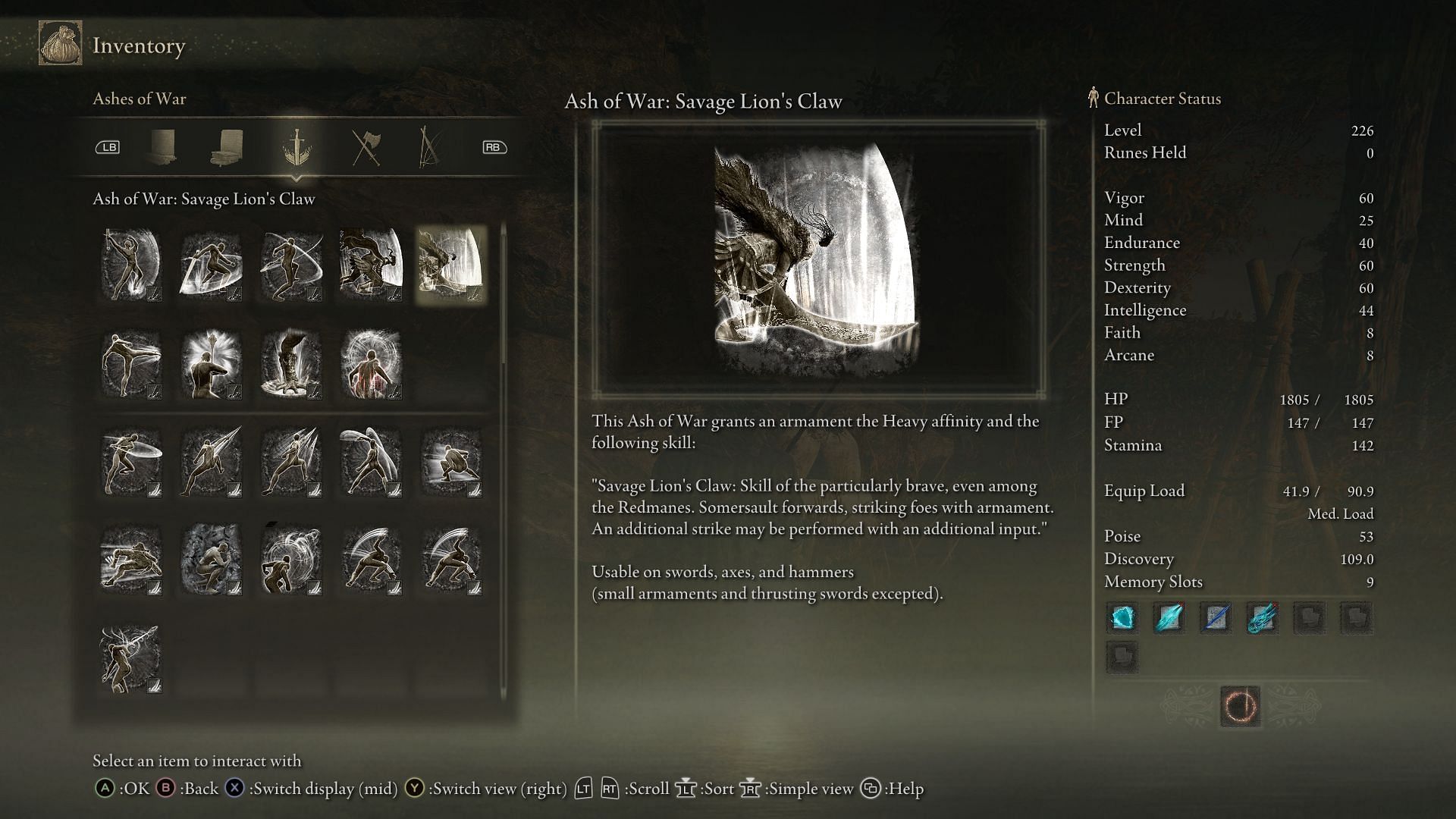 The Savage Lion&#039;s Claw Ash of War (Image via FromSoftware)