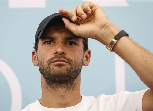 Grigor Dimitrov at a press conference