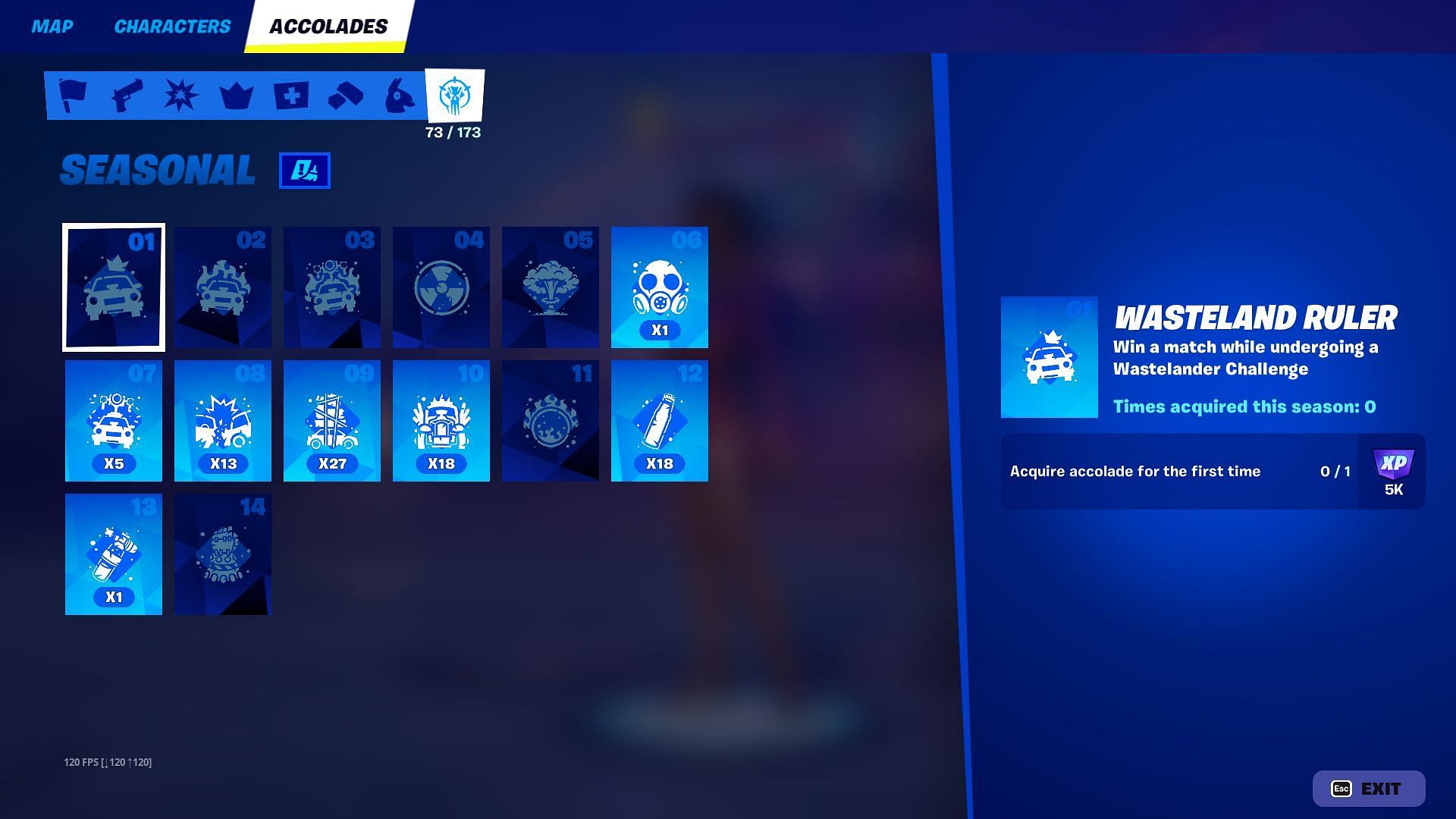 Seasonal Accolades in Fortnite Chapter 5 Season 3 (Image via Epic Games)