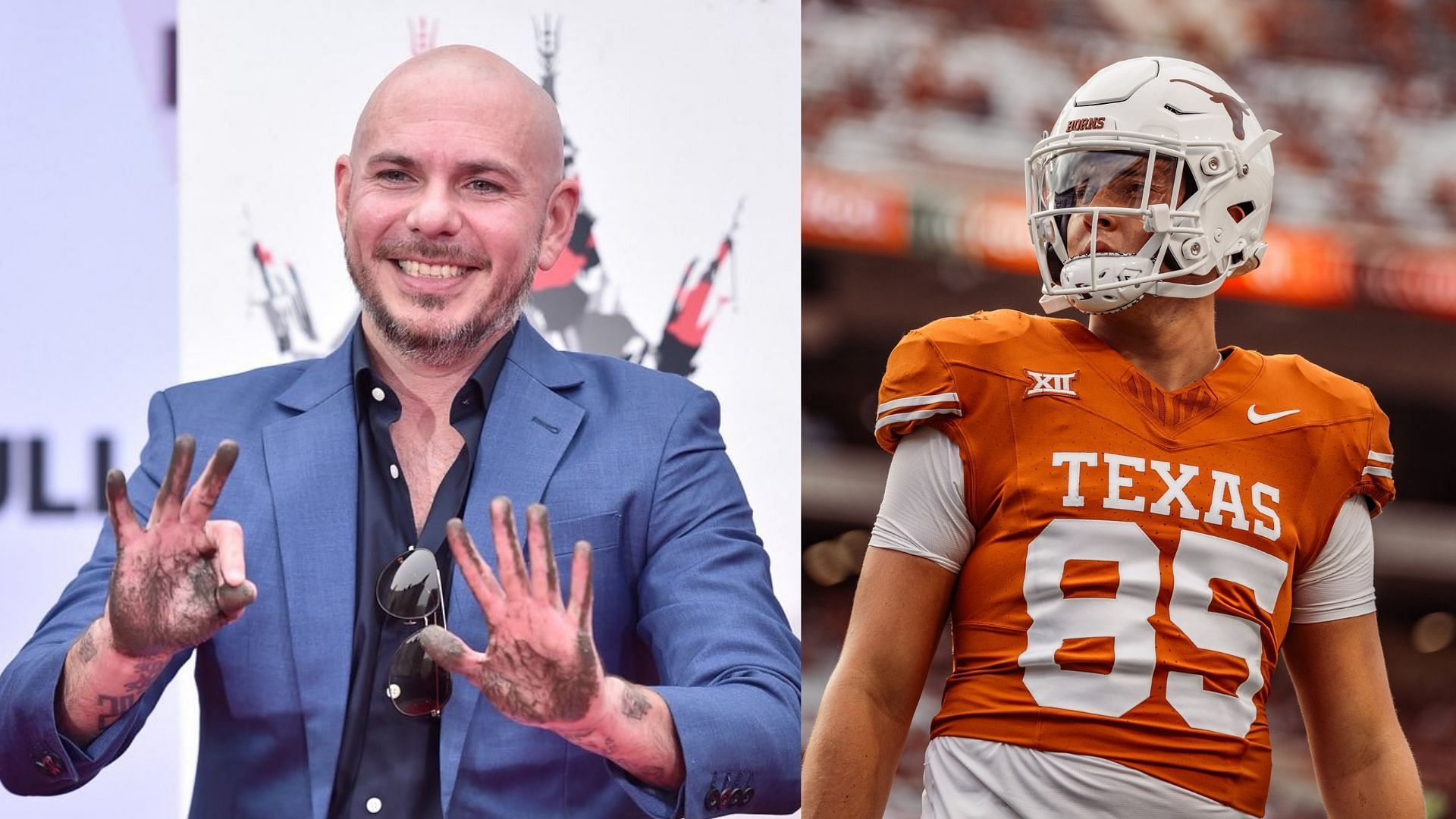 Picture Sources: @pitbull, @TexasFootball  (X)