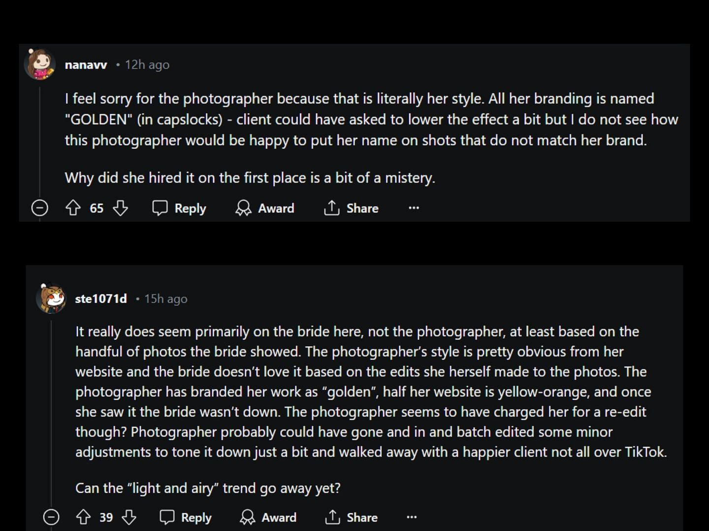 Netizens react to Alexandra&#039;s Sepia Bride over wedding photographs. (Image via Reddit/r/photography)