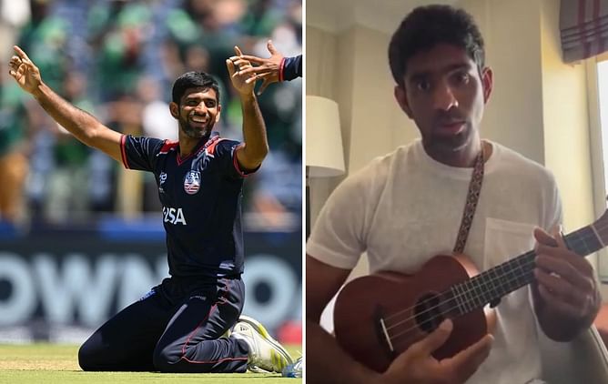 [Watch] Video of Saurabh Netravalkar singing Om Namah Shivaya and playing ukulele goes viral after USA beat Pakistan in 2024 T20 World Cup