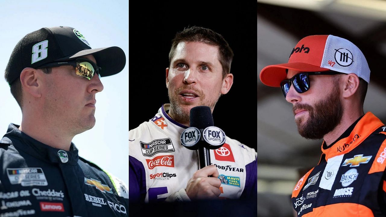 Denny Hamlin, Ross Chastain, and Kyle Busch