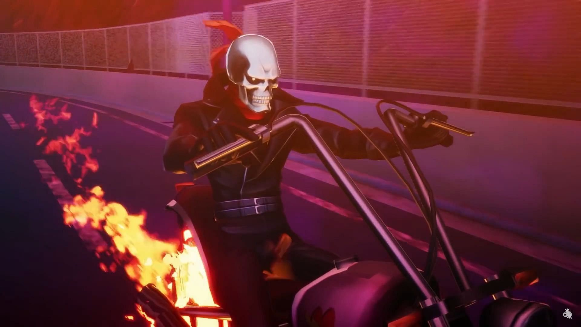 Hell Biker&#039;s bike wheels are in a perpetually burning state (Image via Atlus || YouTube - JohneAwesome)