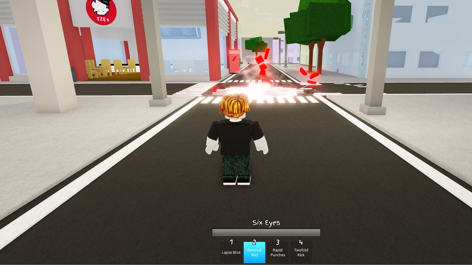 The base abilities have both ranged and melee attacks (Image via Roblox)