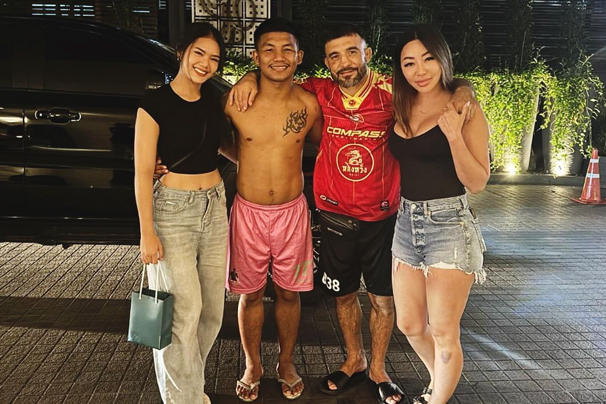 Rodtang and Denis Puric with their partners in Bangkok.