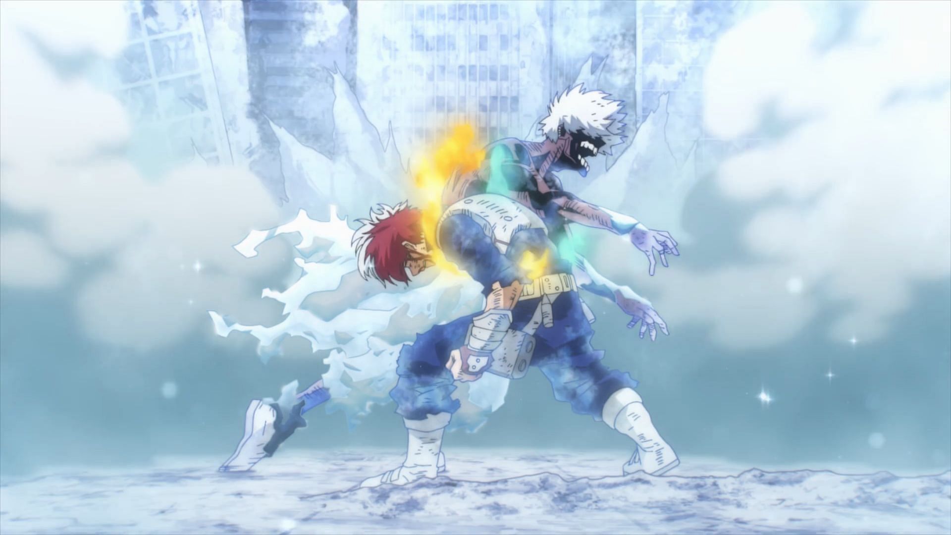 Shoto beats Dabi in My Hero Academia season 7 episode 8 (Image via Bones)