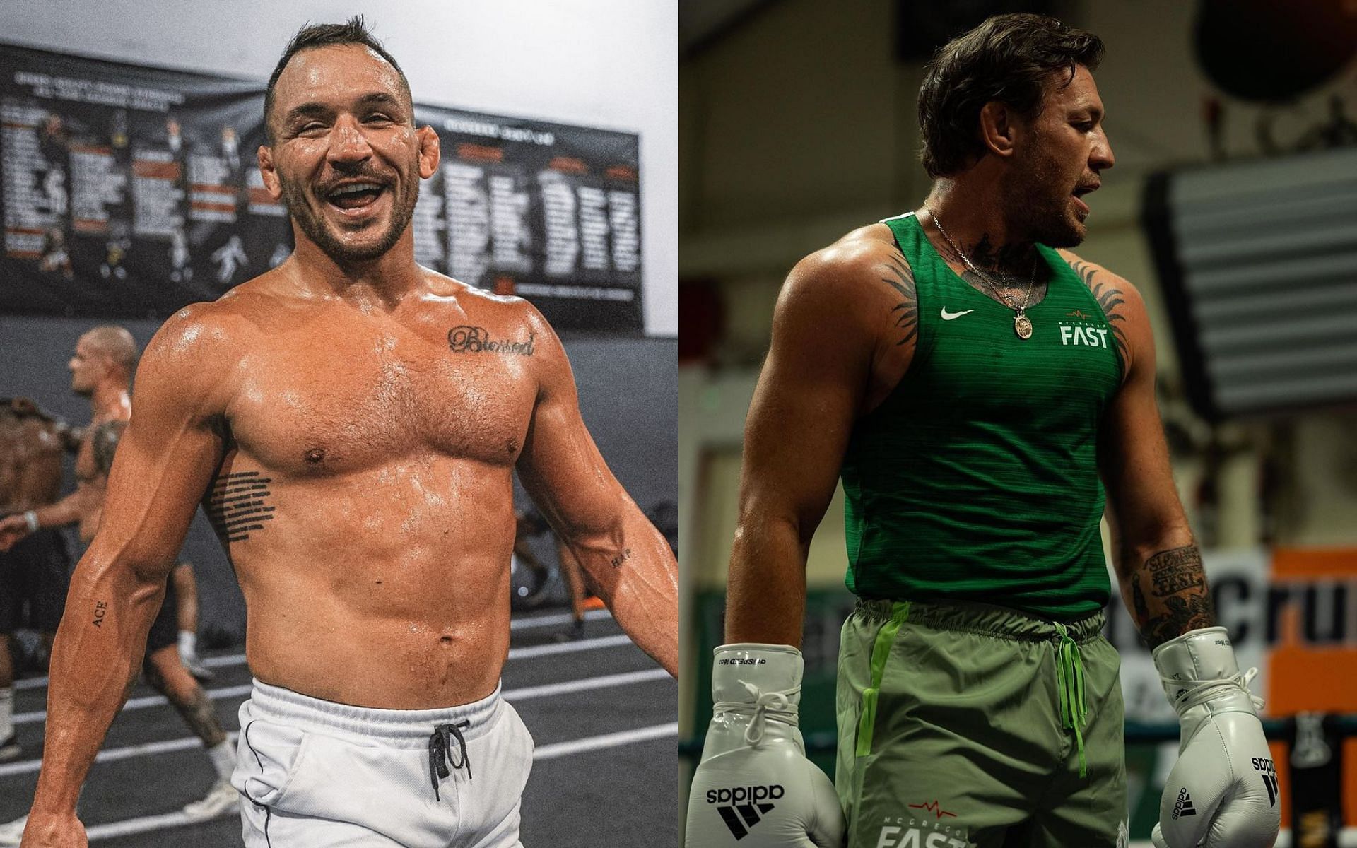 Michael Chandler (left) predicts an explosive fight against Conor McGregor (right) [Images courtesy @mikechandlermma and @thenotoriousmma on Instagram] 