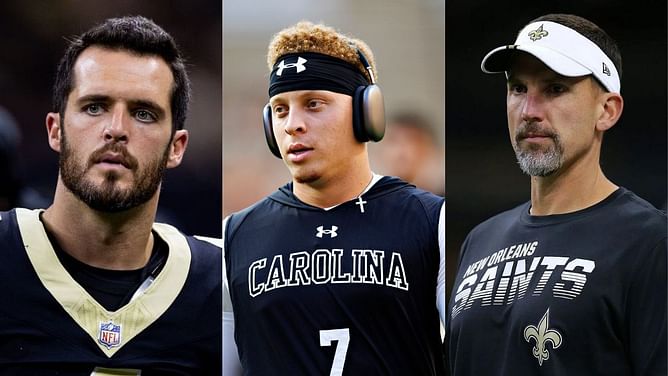 Dennis Allen sheds light on Derek Carr-Spencer Rattler QB competition in Saints camp