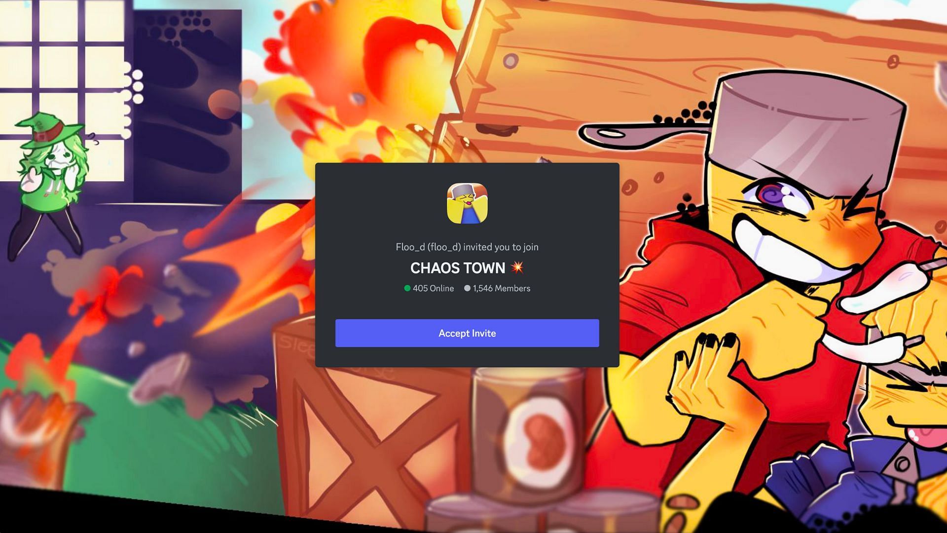 Discord link for the Chaos Town server (Image via Discord)