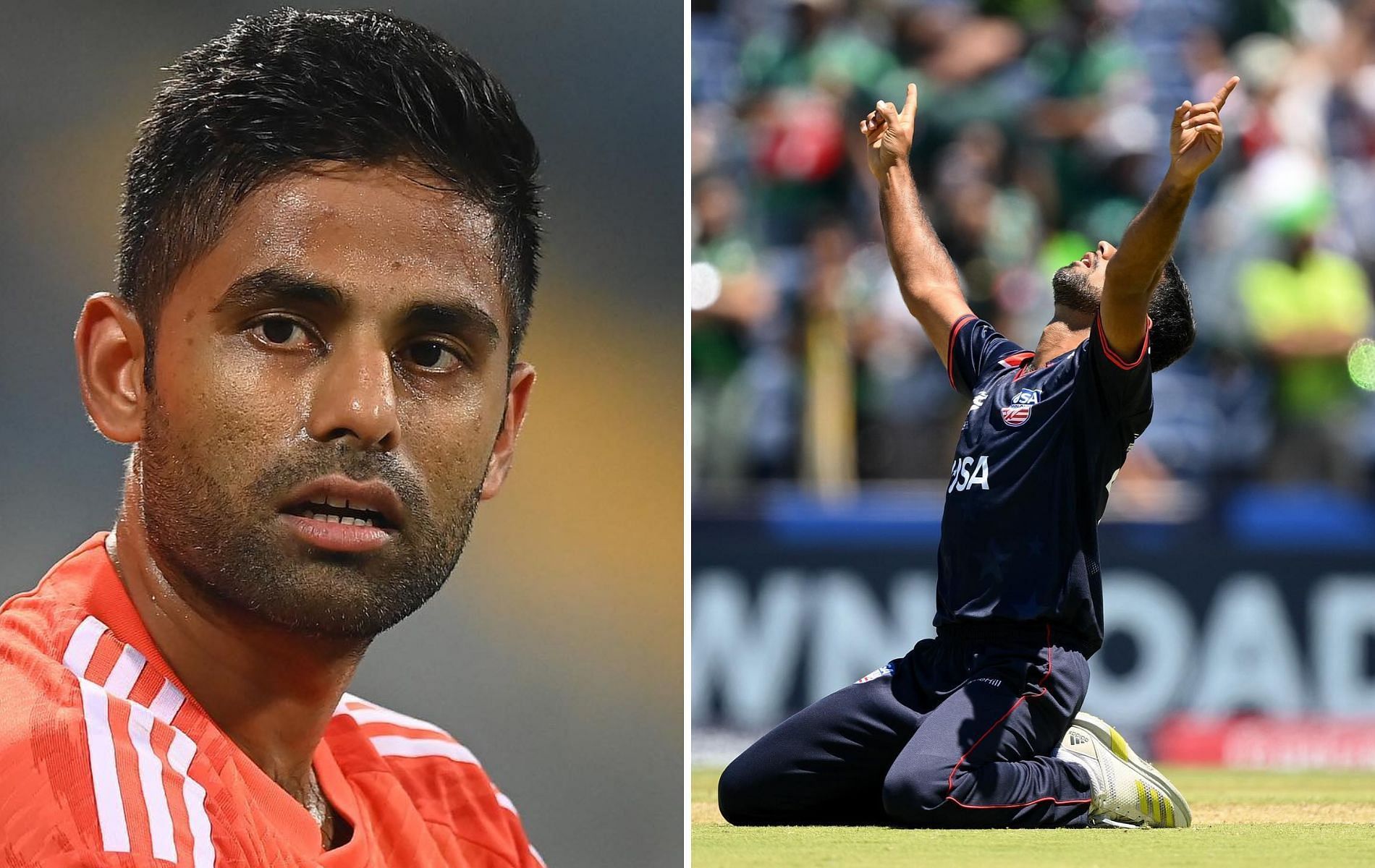 Suryakumar Yadav (L) and Saurabh Netravalkar