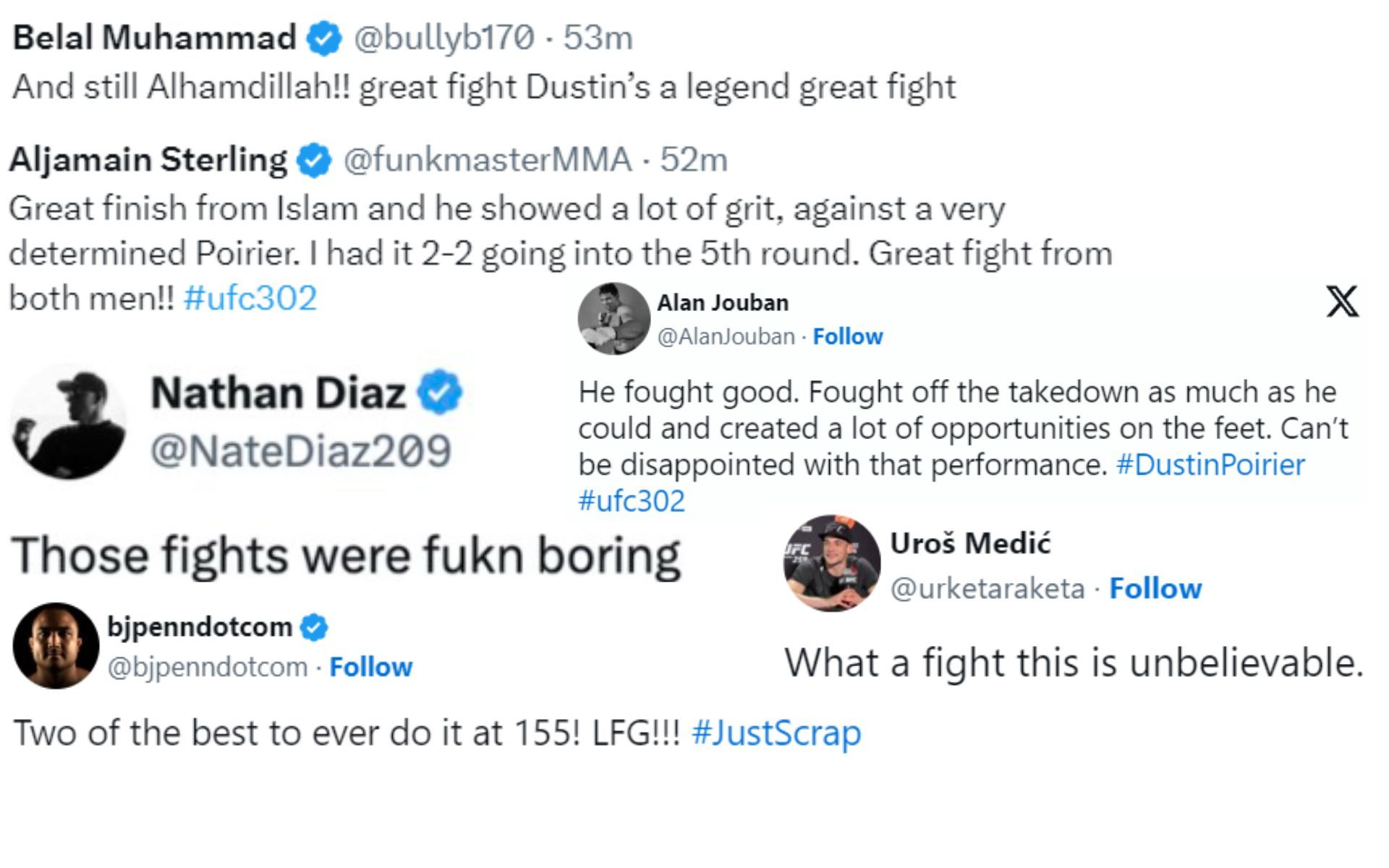 MMA community reacts to UFC 302 main event