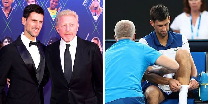 "Very cool"- Boris Becker amused by Novak Djokovic's partner Lacoste changing logo to show support for injured Serb using crutches after knee surgery
