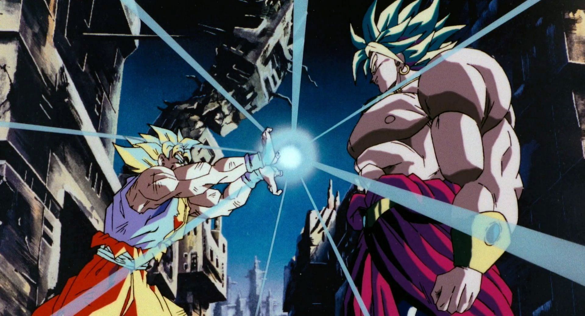 Goku fighting Broly in the first movie of the 90s (Image via Toei Animation)