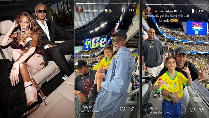 In Photos: Kyle Kuzma and girlfriend Winnie Harlow attend Copa America game between Brazil vs Paraguay