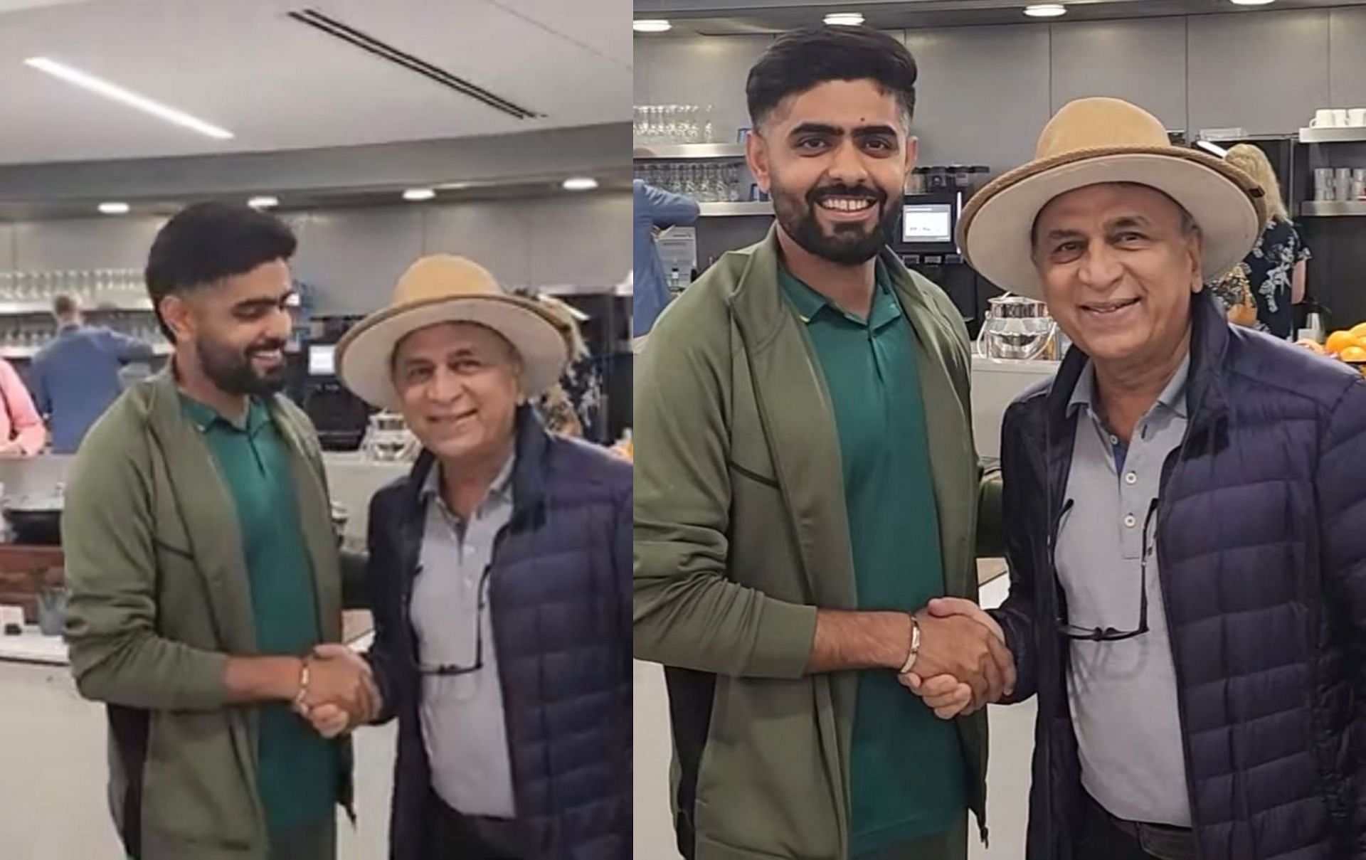Babar Azam with Sunil Gavaskar in the USA. 