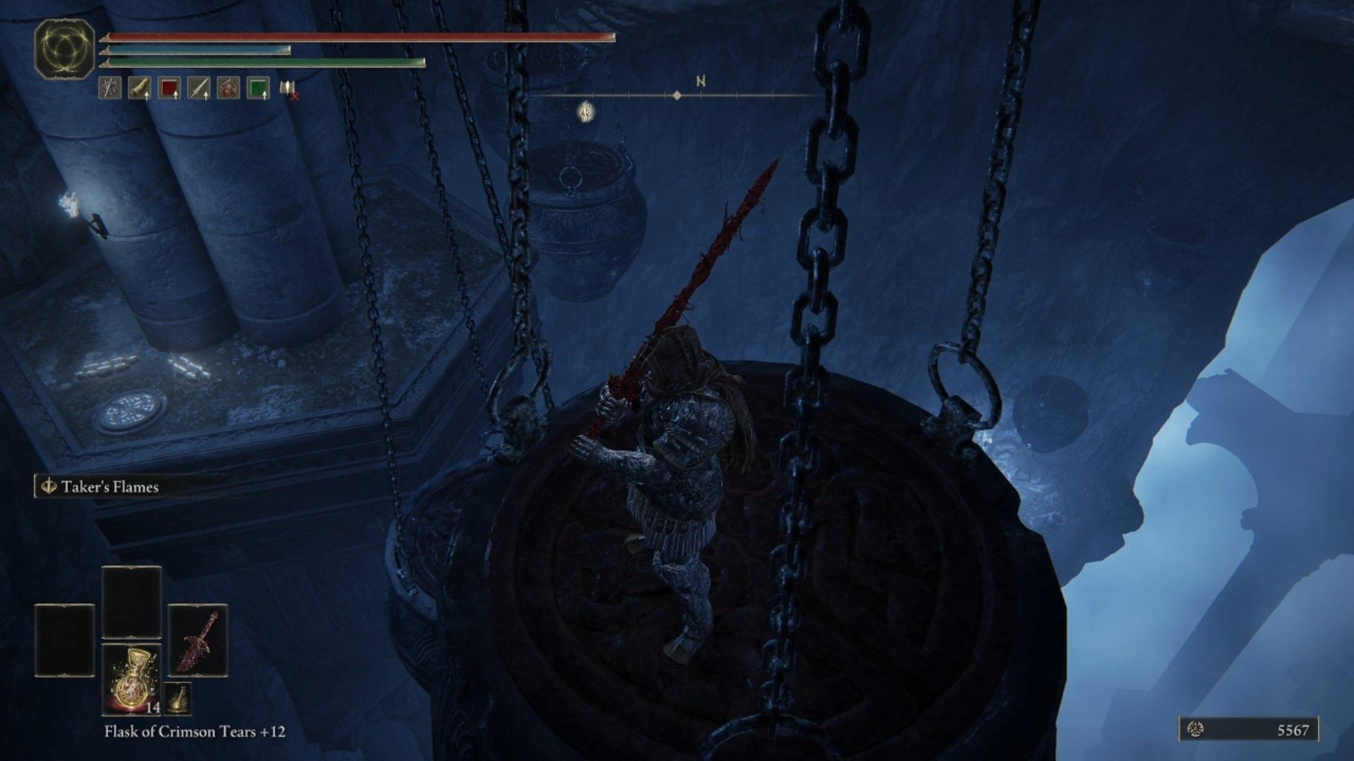 Use the left-side hanging pot to go up and find the Greatjar (Image via FromSoftware)