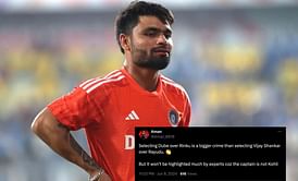 "Selecting Dube over Rinku is a bigger crime than selecting Vijay Shankar" - KKR batter trends on X after Shivam Dube's poor return in IND vs PAK game