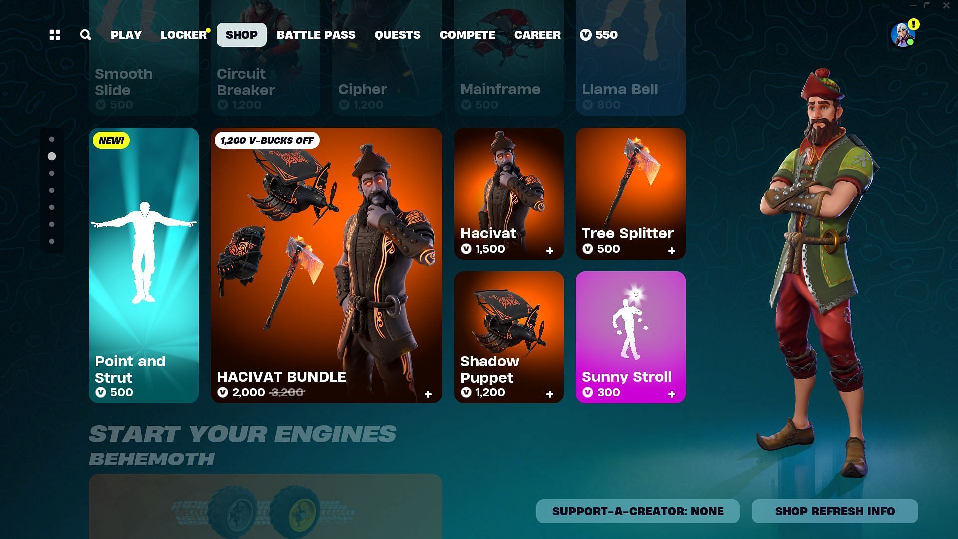 The Hacivat skin is currently listed in the Item Shop (Image via Epic Games)