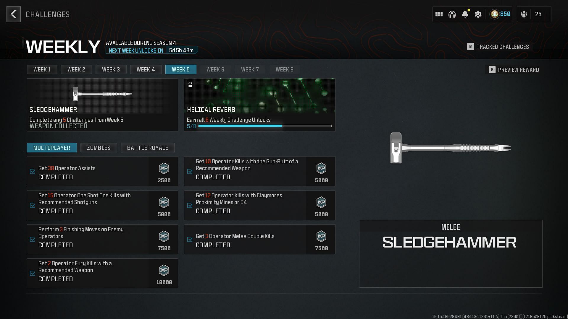 Guide to unlocking the Sledgehammer Melee Weapon in MW3 and Warzone (Image via Activision)