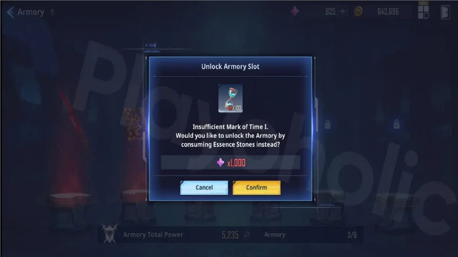 Unlock Armory Slots to increase power (Image via Netmarble)