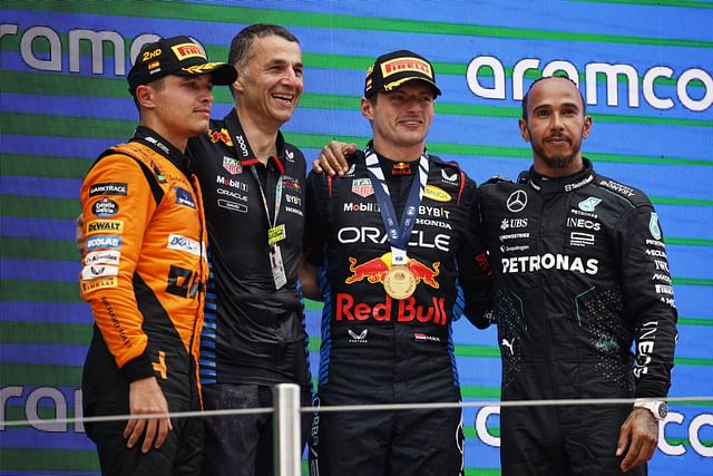 Lewis Hamilton and Lando Norris react to Max Verstappen being booed at ...