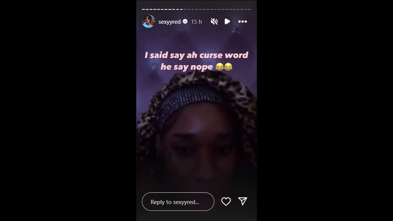 Sexyy Red talking about her son&#039;s aversion to cussing in an Instagram Live (Image via Instagram/sexyyred))