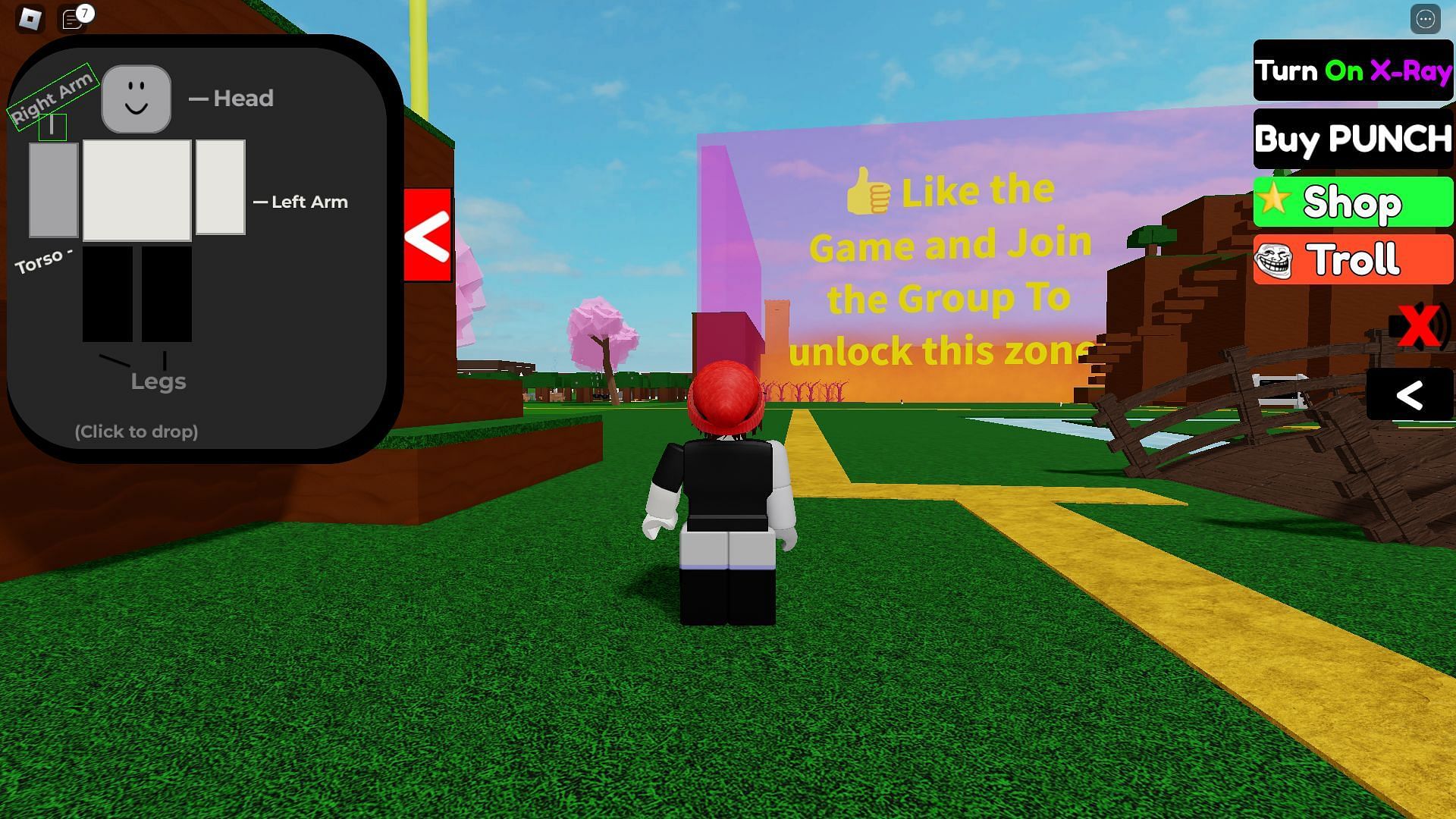 Collecting various body parts (Image via Roblox)