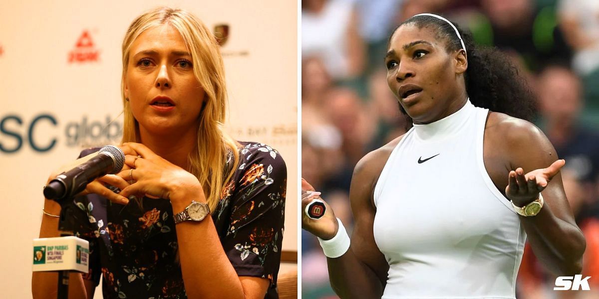 Maria Sharapova (L) and Serena Williams (R)