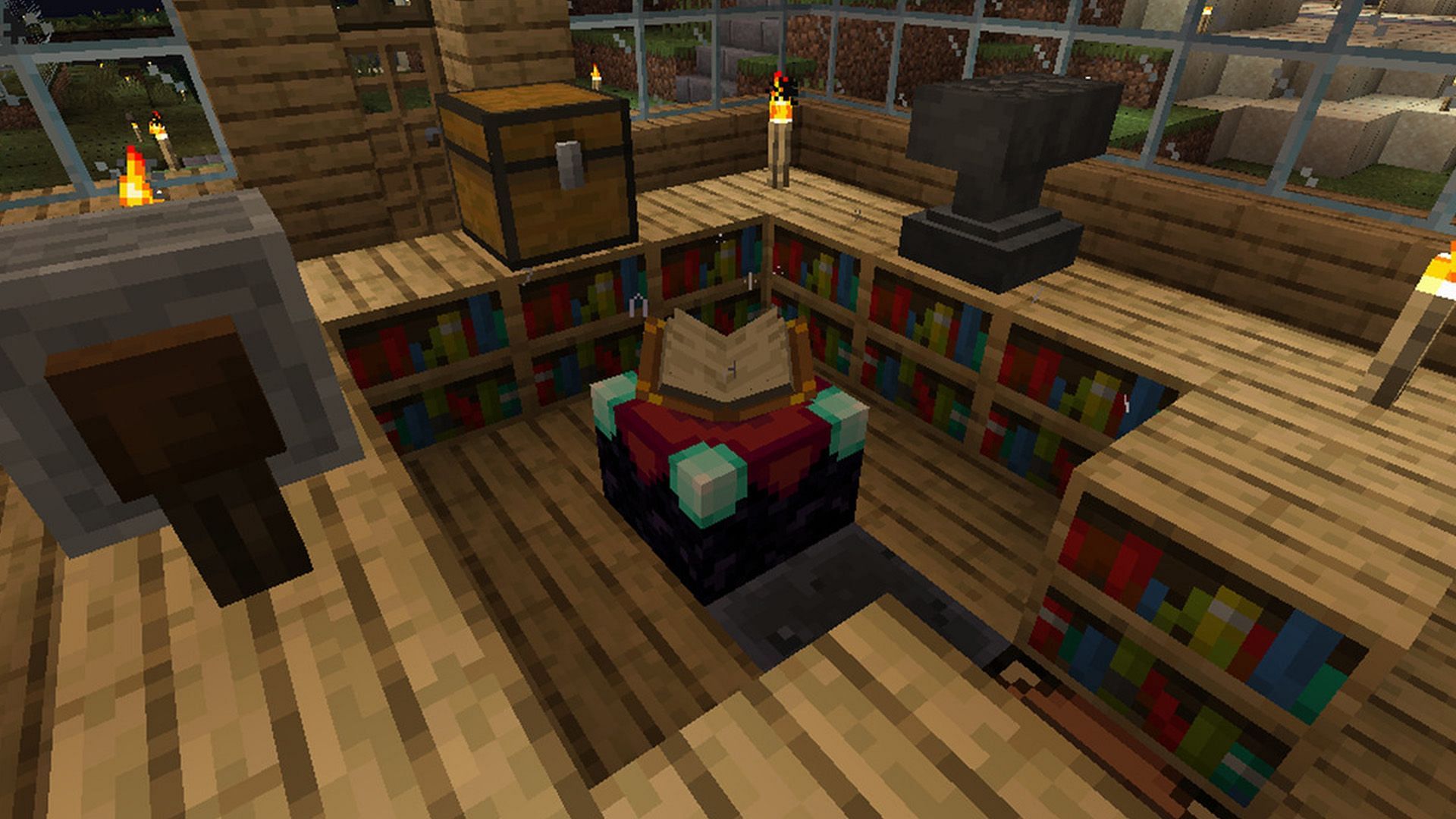 Enchantment Table in Minecraft (Image via Mojang Studios)