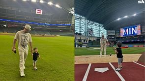 WATCH: Alex Bregman's son Knox crashes press conference with adorable demand for batting cage fun with Astros star dad
