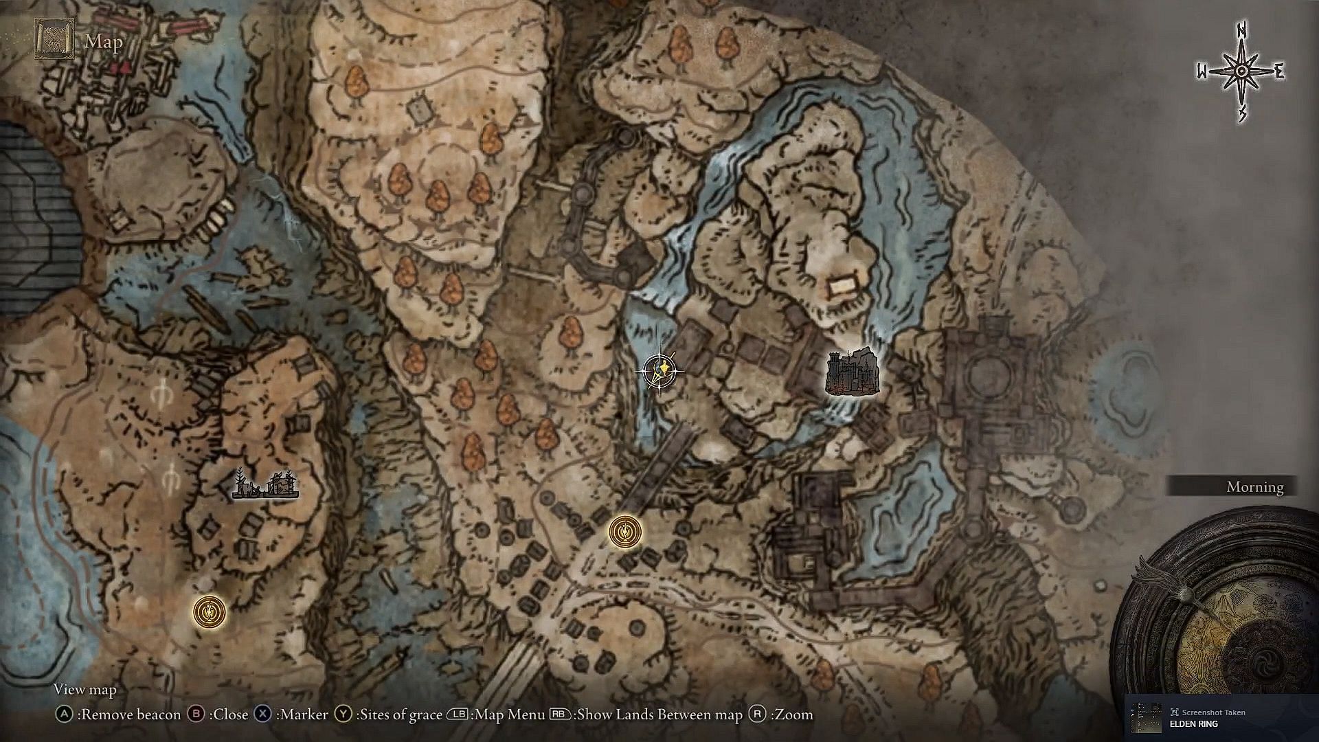 Map location of Milady Light Greatsword (Image via FromSoftware)