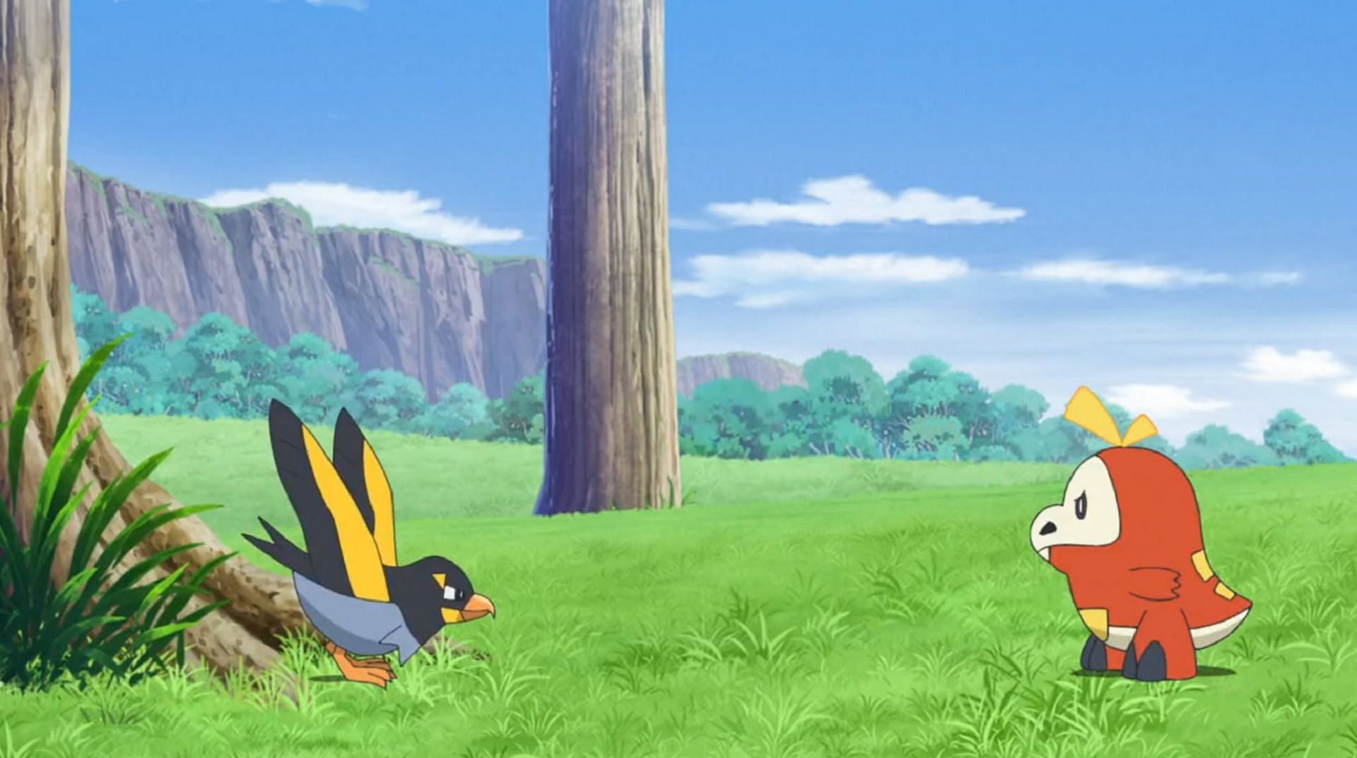 Wattrel confronts Fuecoco in Pokemon Horizons Episode 52 (Image via The Pokemon Company)