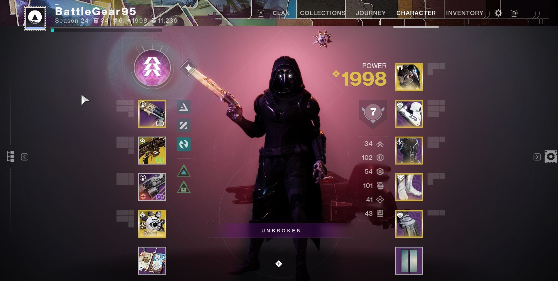 Hunter with Celestial Nighthawk and Still Hunt in Destiny 2 (Image via Bungie)