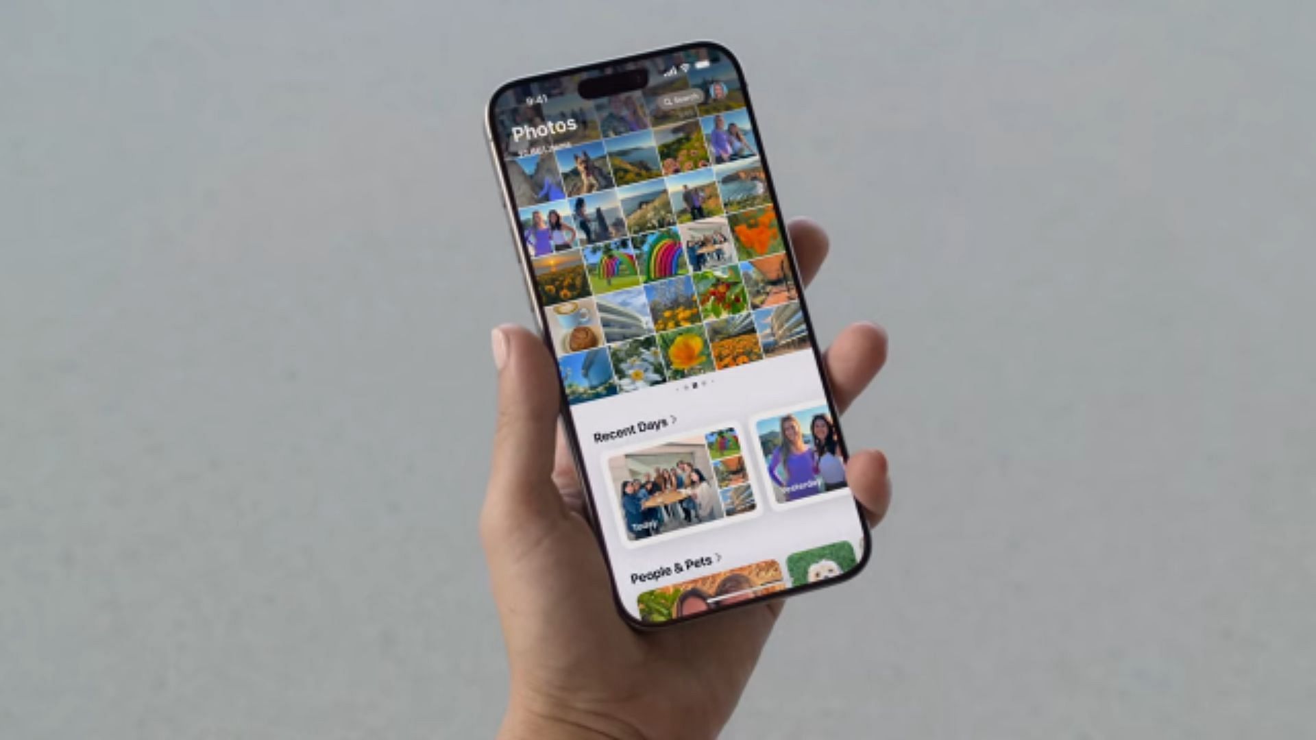 iOS 18 offers a separate photo grid and collections panel (Image via Apple)