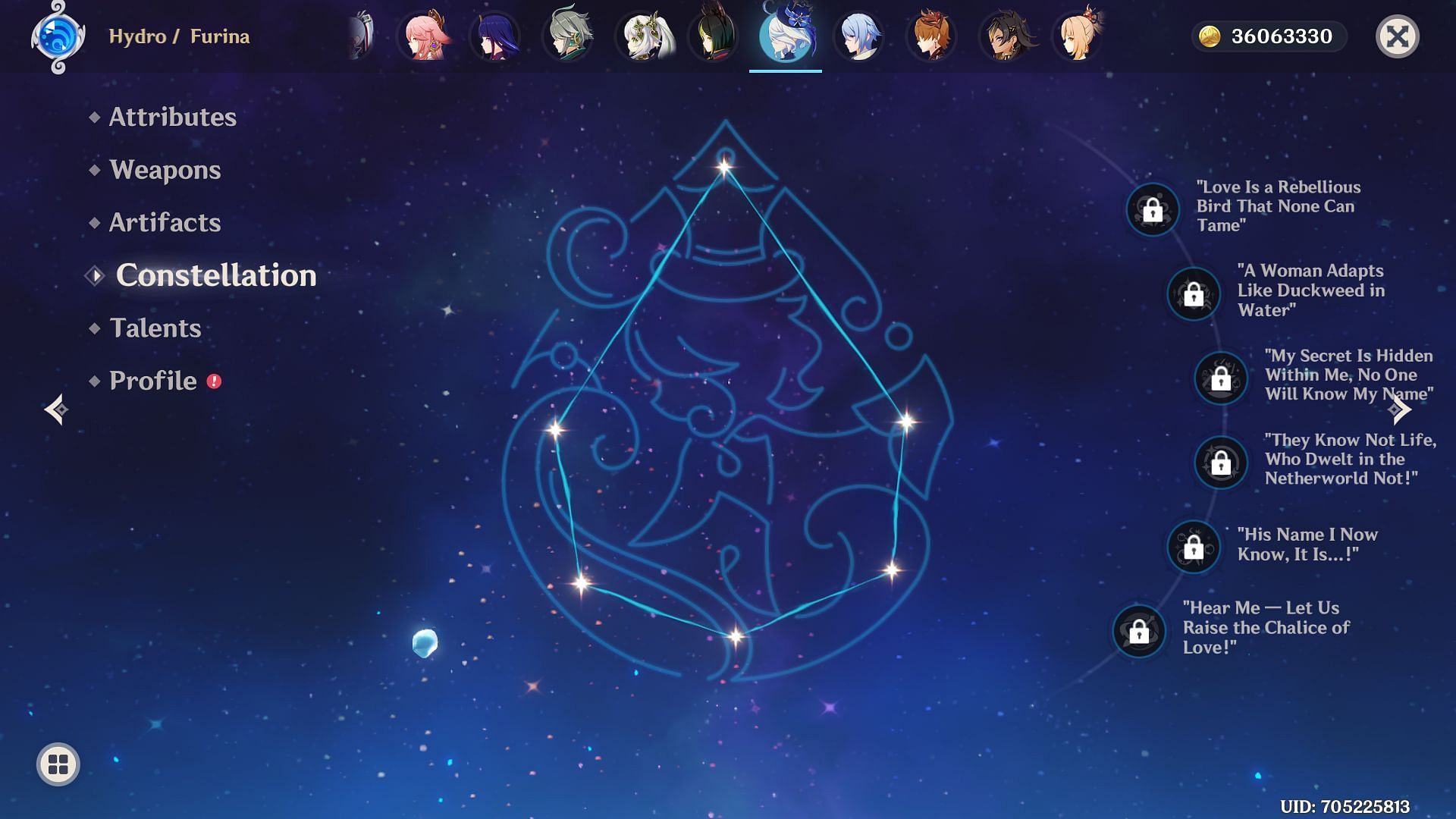 Furina Constellations (Image via HoYoverse)