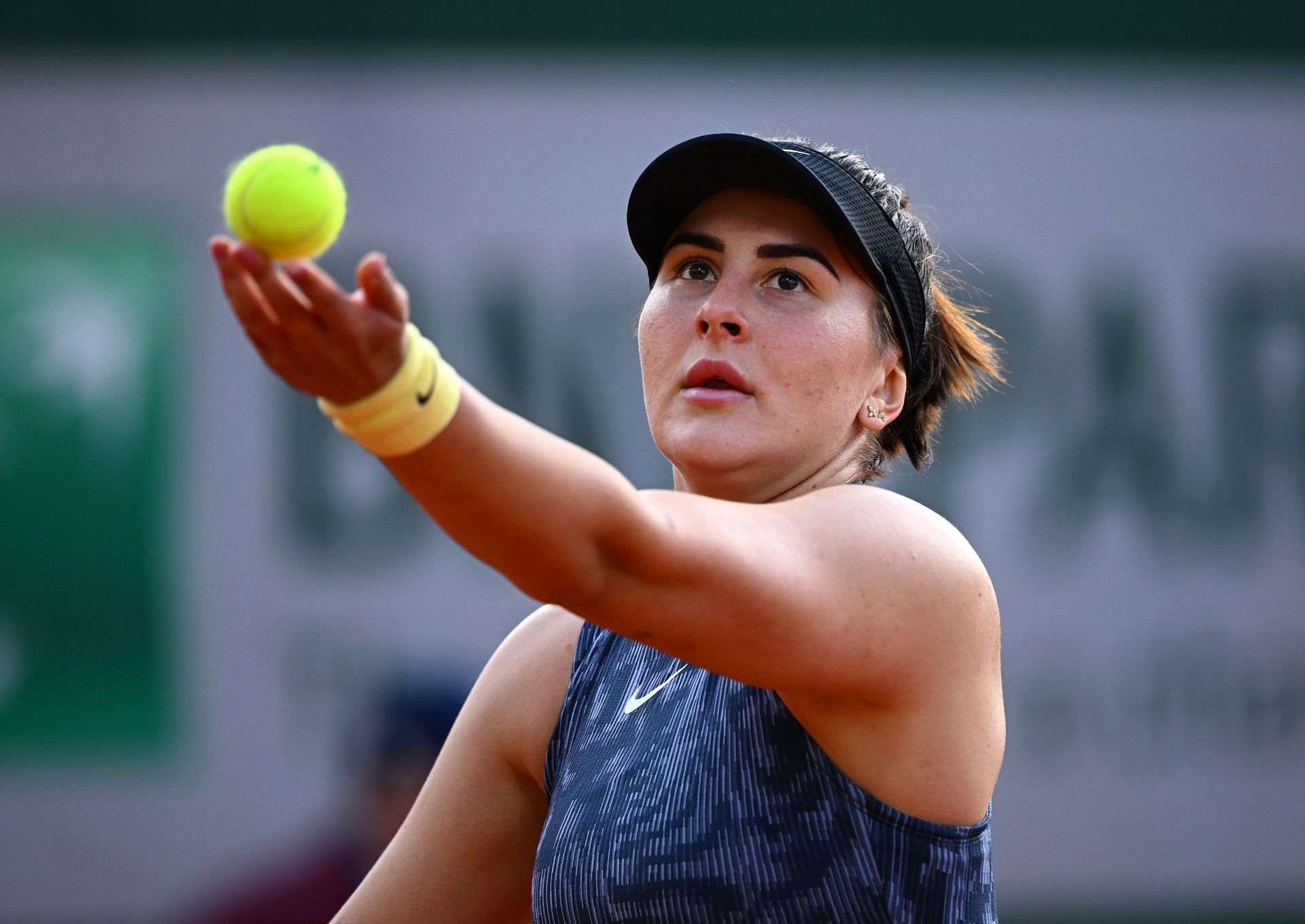 Bianca Andreescu in action at the French Open