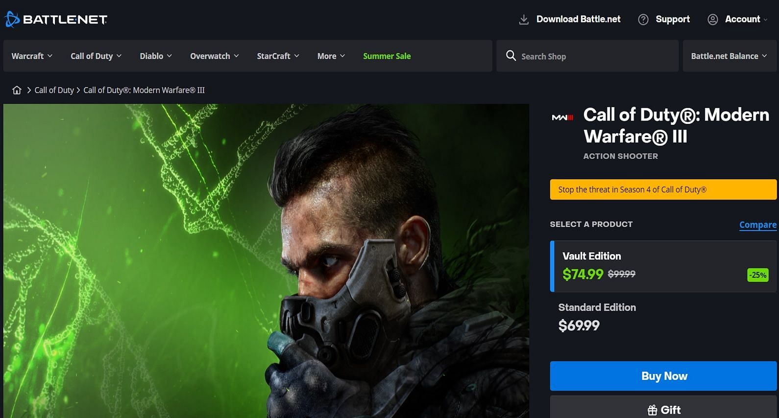 Players can purchase Modern Warfare 3&#039;s Vault Edition from Battle.net in the ongoing sale (Image via Activision/Battle.net)