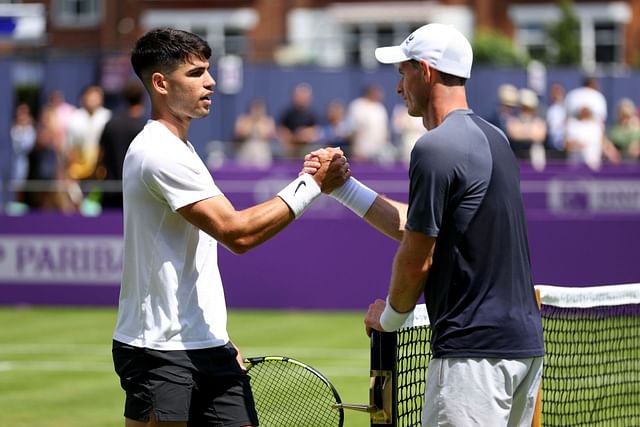 Andy Murray and Carlos Alcaraz after their practice at Queen&#039;s Club