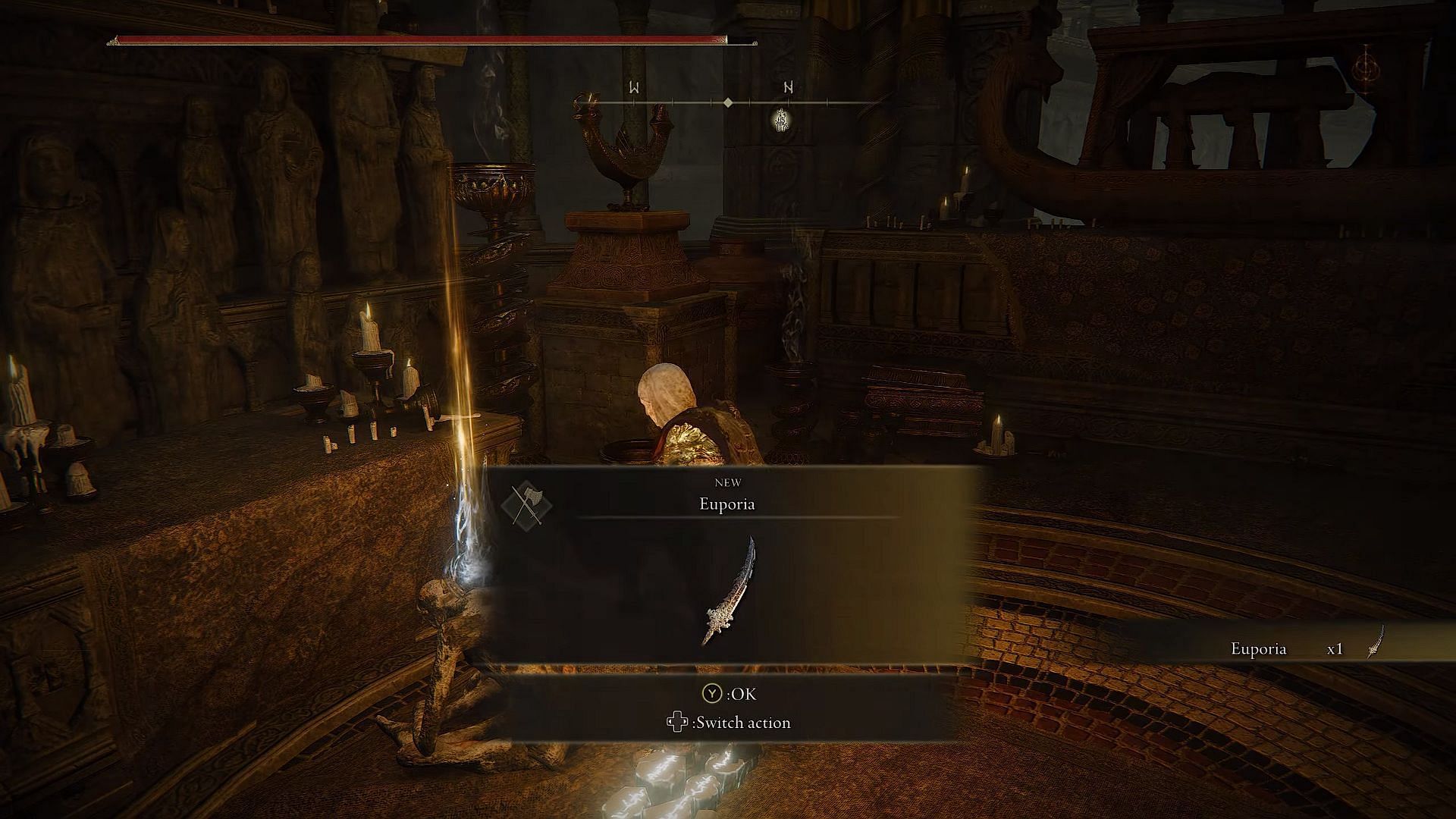 Where to find Euporia Twinblade in Elden Ring (Image via FromSoftware || YouTube: Caspahz)