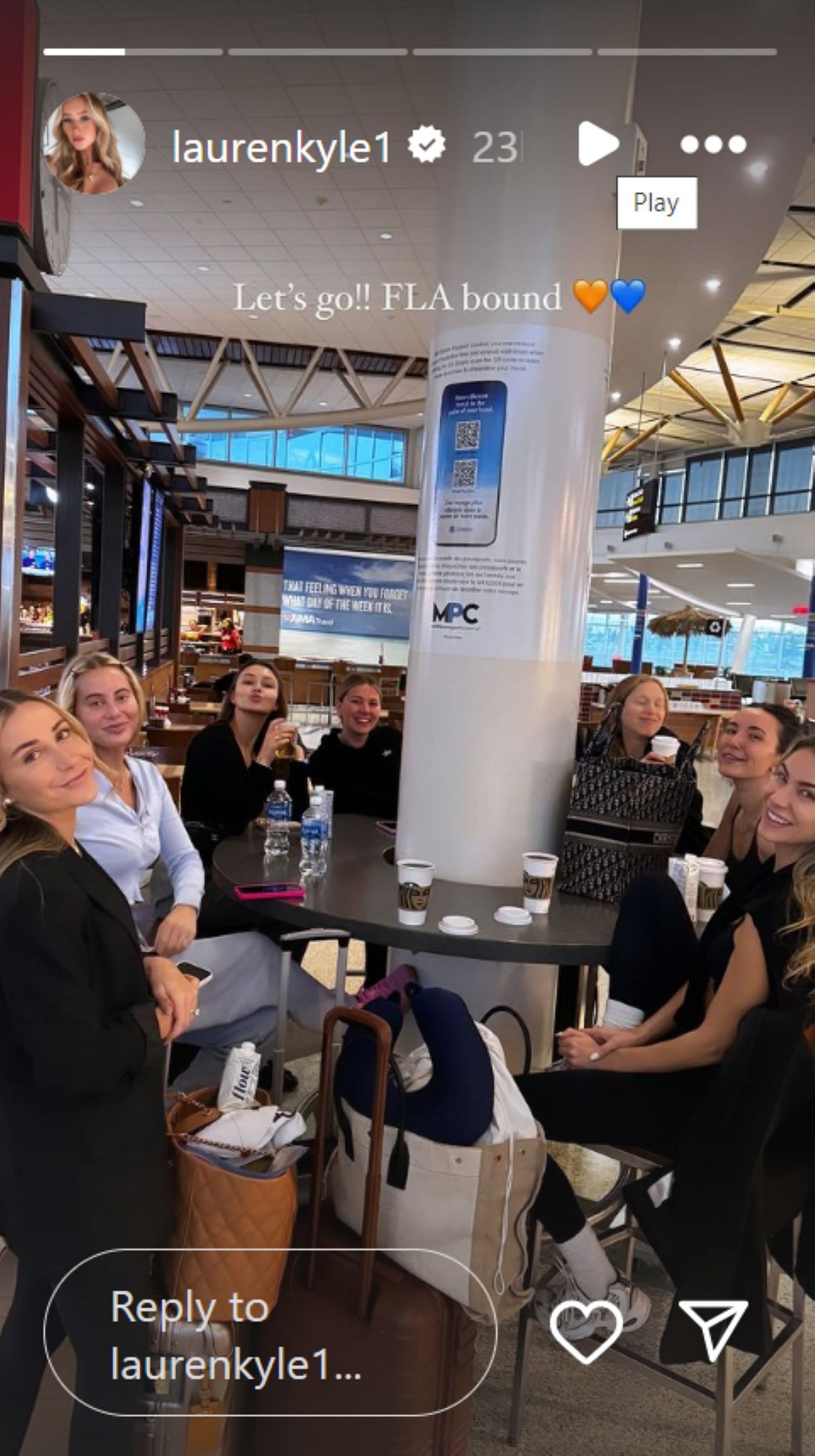 photo in the airport with Kyle&#039;s friends