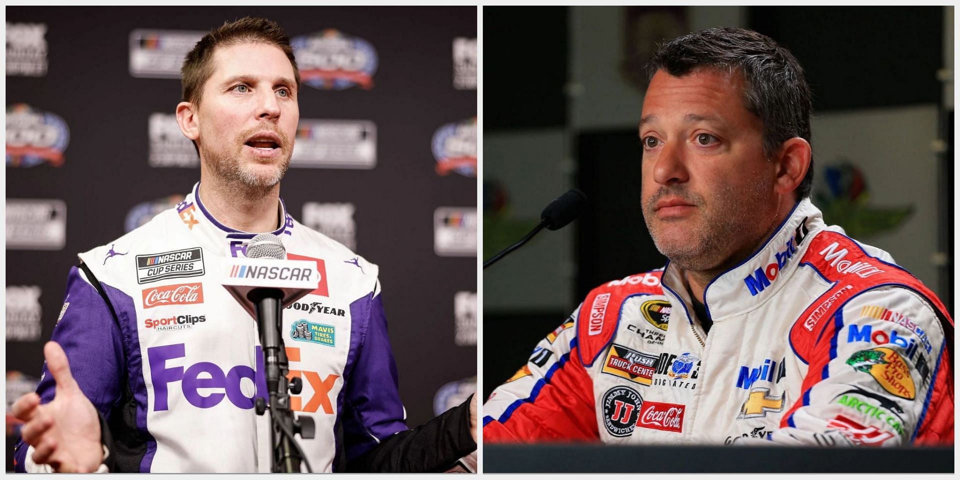 Denny Hamlin and Tony Stewart of NASCAR