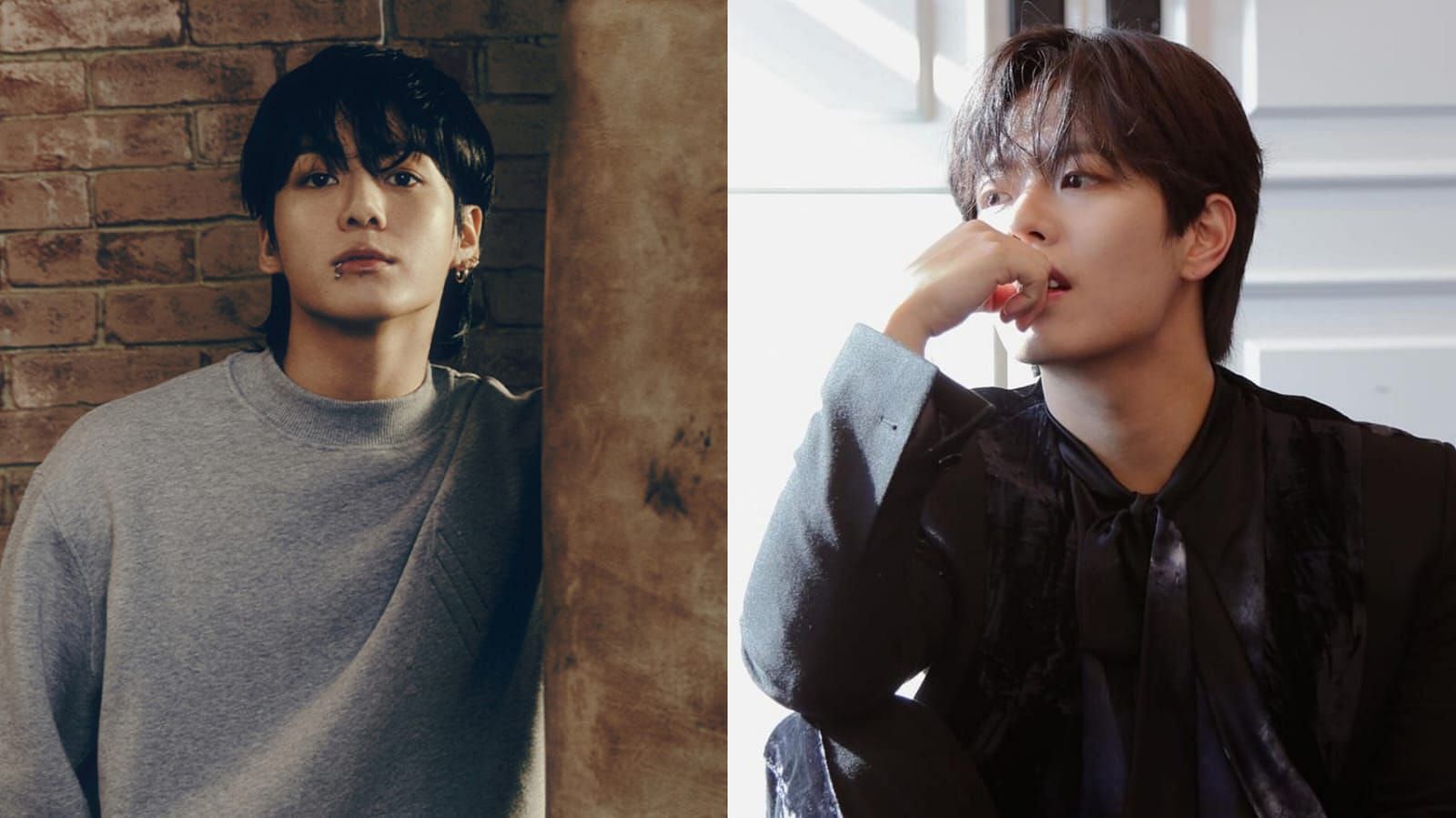 Begins Youth star, Jung Woo-jin reveals his admiration for BTS&rsquo; Jungkook and &lsquo;Standing Next To You&rsquo; (Image via @bts_bighit/X and @wuujinn/Instagram)