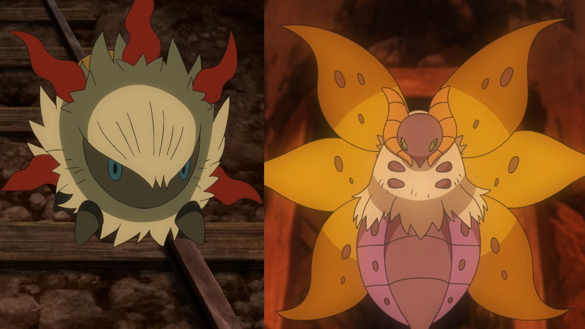 Larvesta and Shiny Volcarona as seen in the anime (Image via TPC)