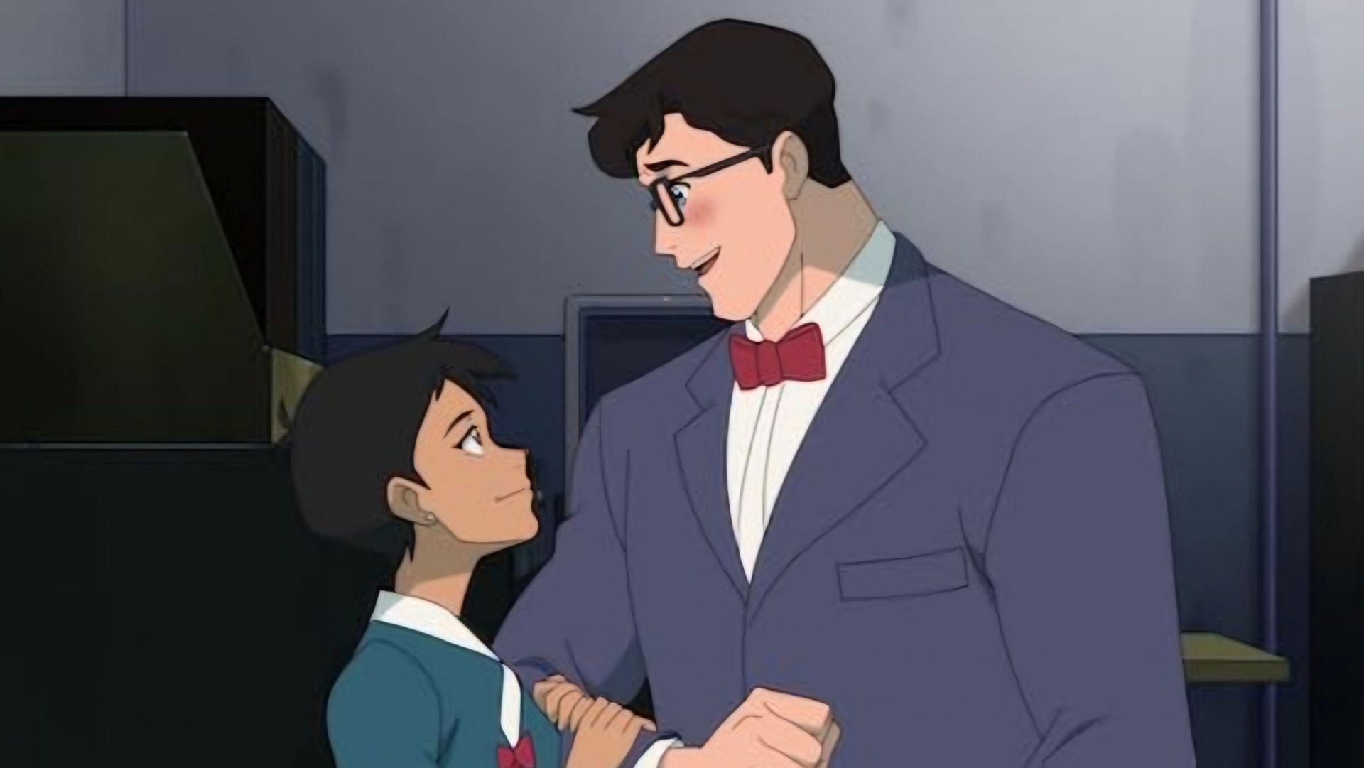 Jack Quaid and Alice Lee as Clark Kent and Lois Lane in My Adventures with Superman (via Adult Swim)