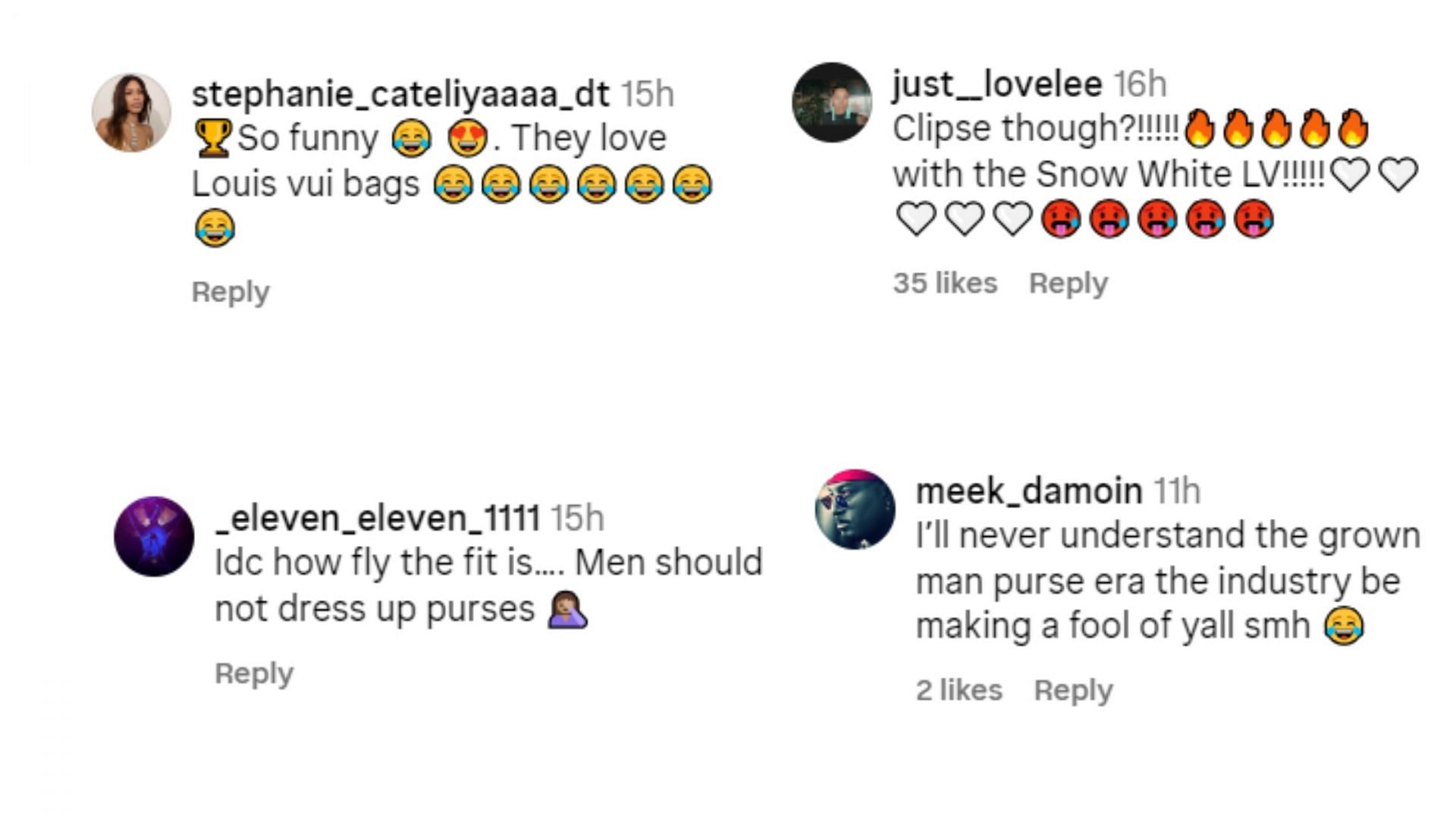 Fans react to Clipse&#039;s bag choices (Image via Instagram/@thepeoplegallery_)