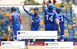 "Rashid Khan is truly one of the best" - Fans hail Afghanistan skipper for sensational spell vs India in 2024 T20 World Cup Super Eight clash