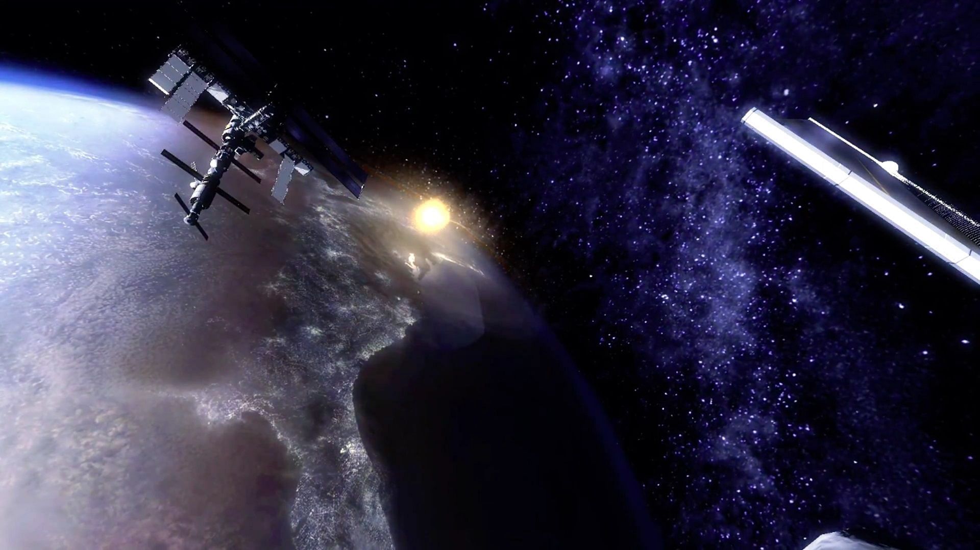 EMP blast in Modern Warfare 2 as seen from the International Space Station (Image via Activision)